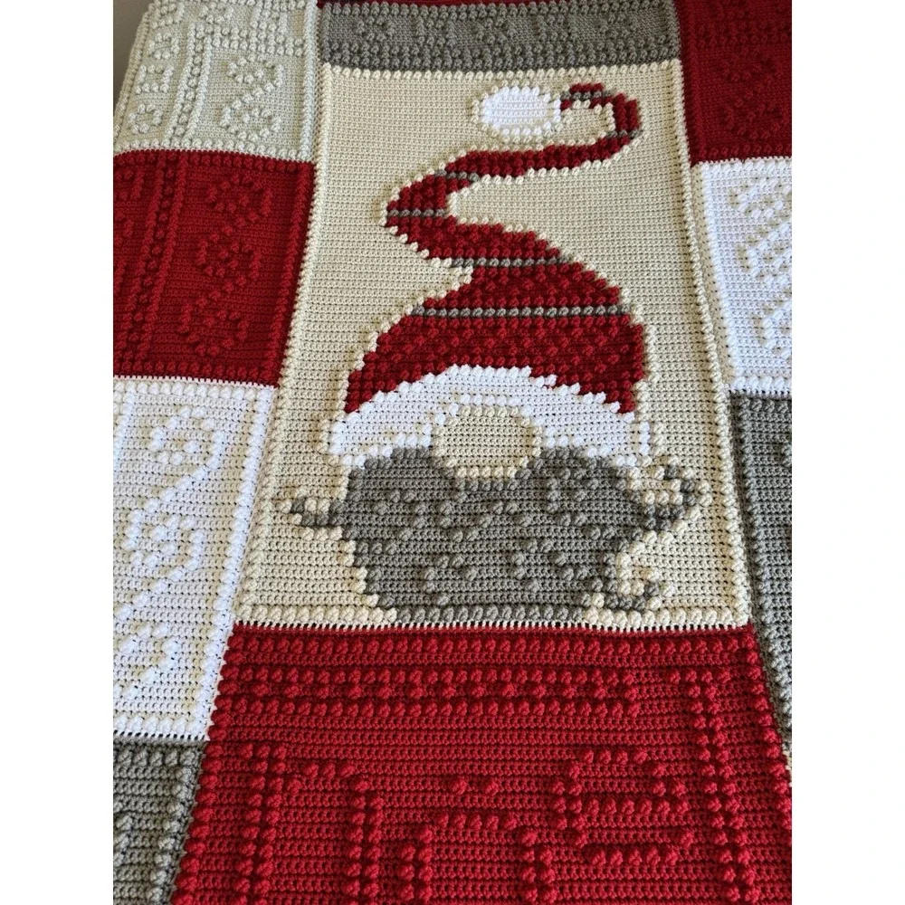 Crocheted Gnome Blanket Throw Afghan